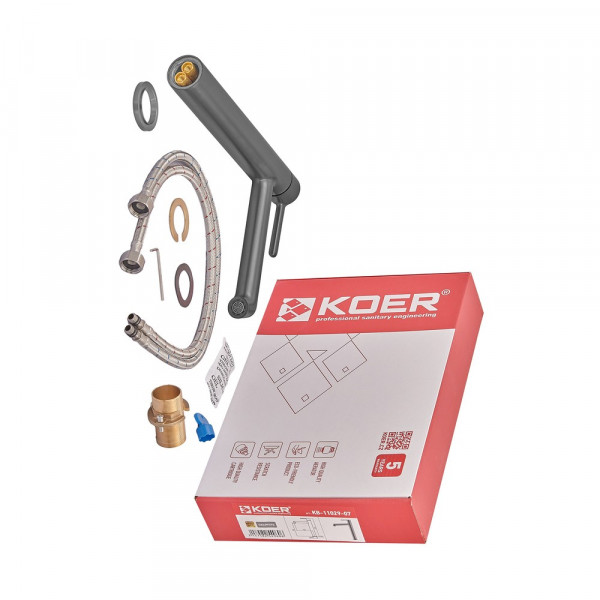 Змішувач для умивальника високий Koer KB-11029-07 Колір графіт (KR5496)