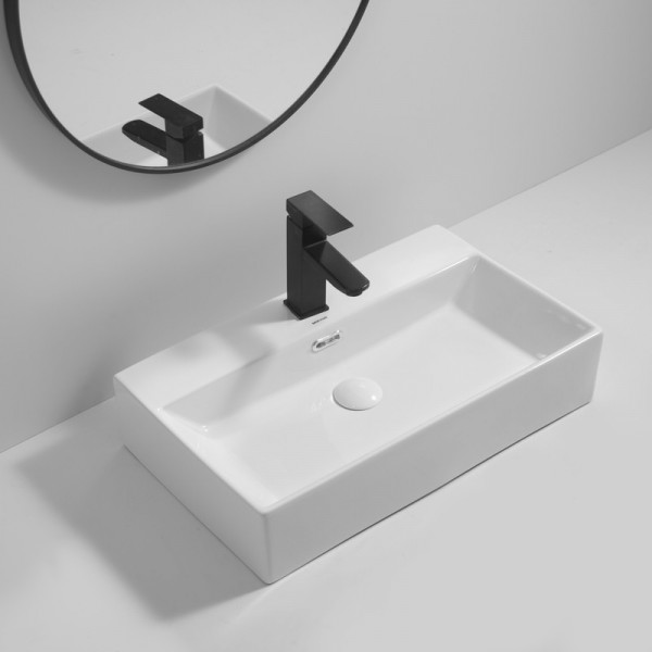 Раковина підвісна Mixxus Premium QUADRO-0206 600х360х130mm з отвором під змішувач та переливом (MP6509)