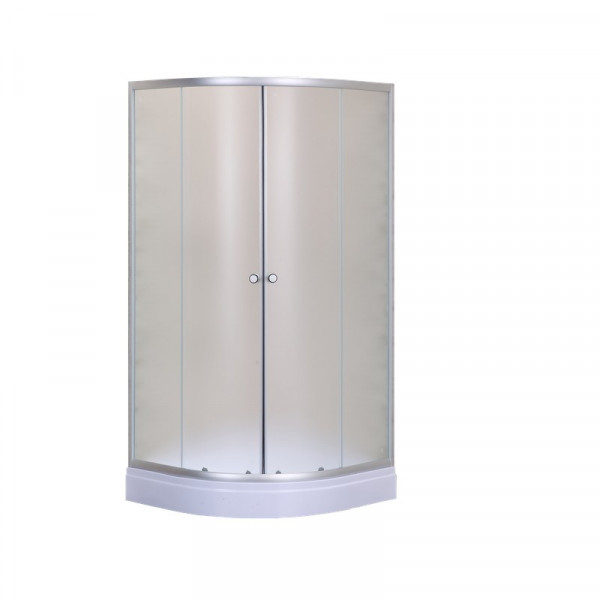 Душова кабіна з низьким піддоном Mixxus PLAIN SCT02-90x90x195-FB SATIN матове скло 4мм (MI6896)