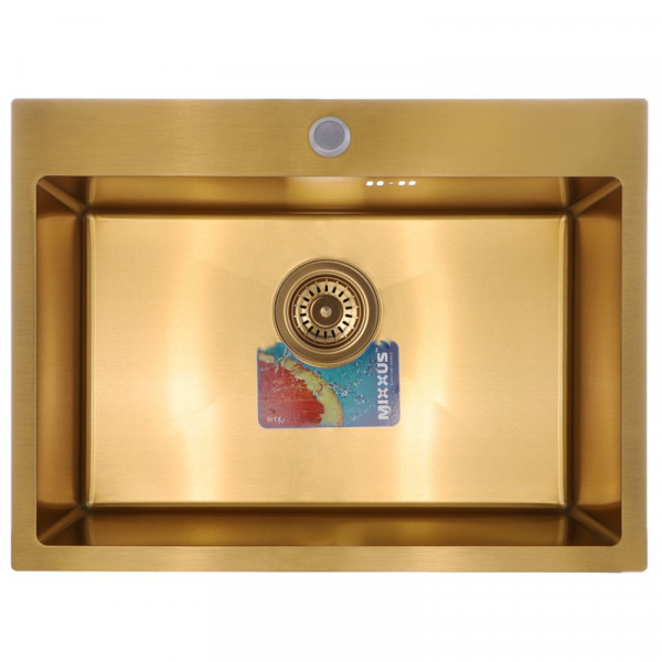 Набір Mixxus SET-6045-200x1.0-PVD-Gold (мийка + змішувач + диспенсер) (MX0589)