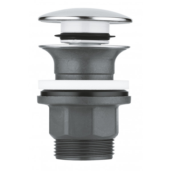 Донний клапан для раковини універсальний (з/без переливу) GROHE 40824000 автоматичний (СLICK-СLACK) (Колір хром) 1 1/4'' (40824000)