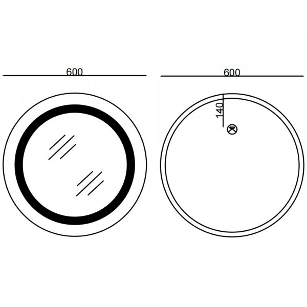 Дзеркало Mixxus PLAIN MC02-60-CASE з Led Touch, Anti-fog, димером, регулятором яскравості, годинником (MI6661)