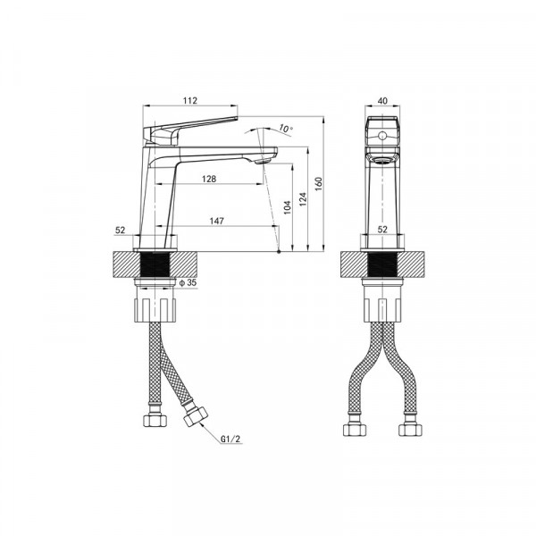 Змішувач для умивальника Mixxus Premium Ares 001 (NUT) (MI8256)