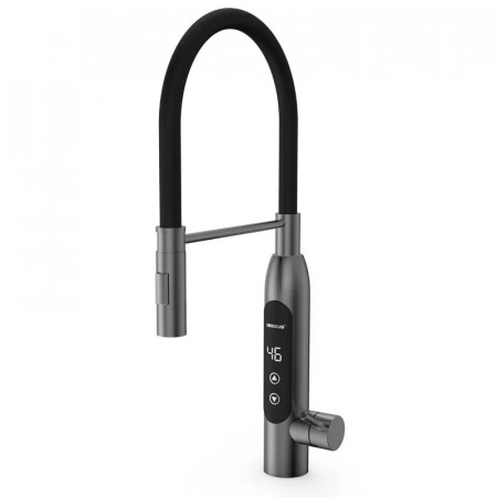 Водонагрівач 3,4 kW проточний, нержавіюча сталь, з індикатором температури, рефлекторний вилив, на мийку MIXXUS Electra 570-EF GRAPHITE (колір графіт) (MI6642)