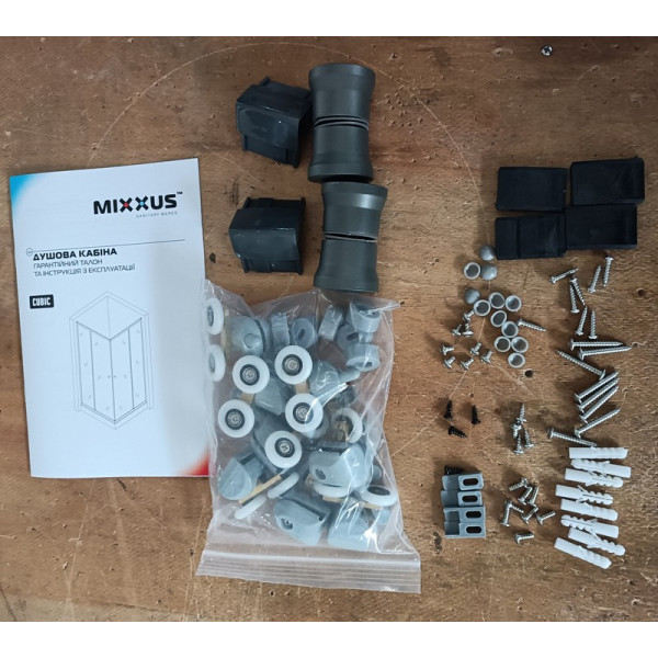 Душова кабіна без піддону Mixxus CUBIC SC01-90x90x185-TR GRAPHITE прозоре скло 4мм (MI6907)