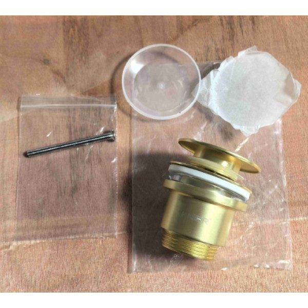 Донний клапан для раковини Koer PW-11-12 1 1/4''  універсальний (з/без перел) СLICK-СLACK (Колір зол.мат) (KR5794)