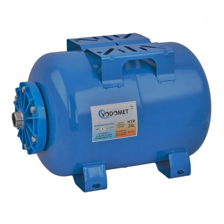 Гідроакумулятор горизонтальний Vodomet HTP-24L корпус-сталь, мембрана Se.Fa, фланець-сополімер (VO4316)