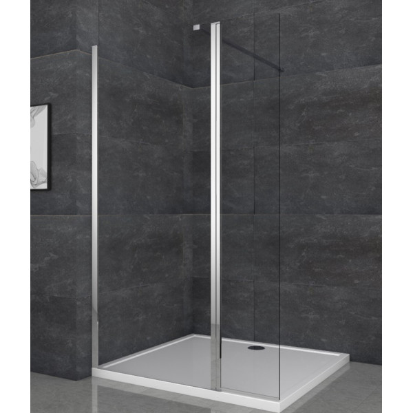 Душова перегородка Koer SR SP03-30x200-TR-01 Walk-In (рух.част) прозоре скло Easy Clean 8мм, хром (KR5399)