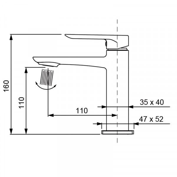 Змішувач для умивальника Koer KB-10028-01 (KR5289)
