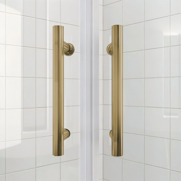 Душова кабіна без піддону Koer SR SC04-90x90x195-TR-12 прозоре скло Easy Clean 5мм Матове золото (KR5681)