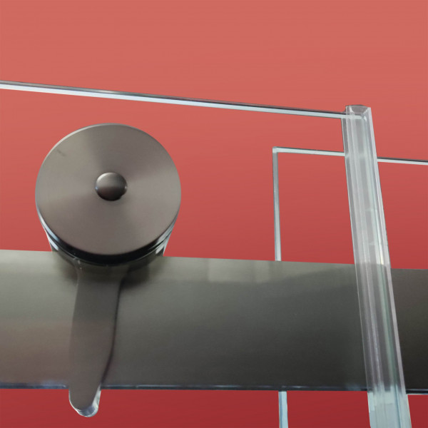 Бічна стінка до кабіни Koer SR SW01-90x200-TR-07 прозоре скло Easy Clean 8мм, графіт (KR5382)