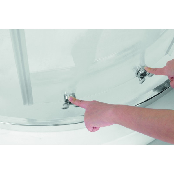 Душова кабіна без піддону Koer SR SC04-100x100x195-TR-01 прозоре скло Easy Clean 5мм, хром (KR5361)