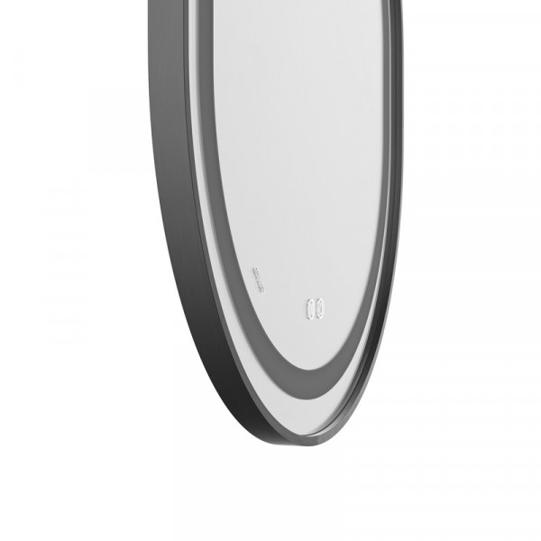 Дзеркало Mixxus Premium ELLIPSE MV05-80x70-Reverse BLACK з Led Touch, Anti-fog, димером (3-6,5kK) (MP6646)