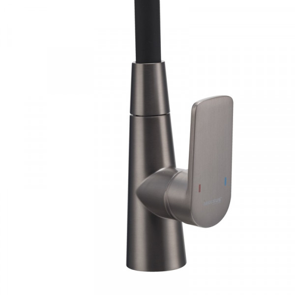 Змішувач для кухні Mixxus Premium Matis 011-T (NUT) Graphite Refl.Black (Колір граф.+сил.вилив чорн) (MI8268)