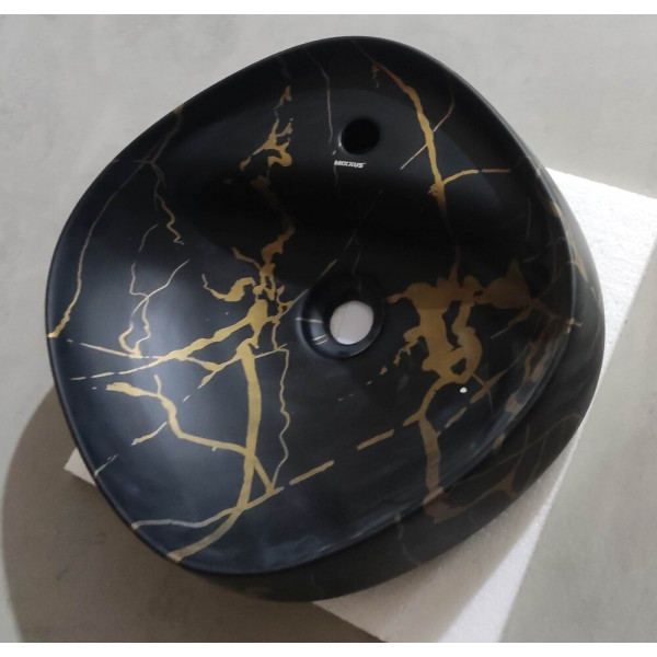 Раковина накладна MIXXUS PREMIUM WAVE-0201 MARBLE 430х430х150mm з отвором під змішувач (MP6536)