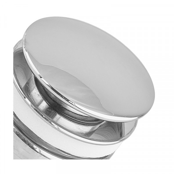 Донний клапан для раковини універсальний (з/без переливу) Koer PW-01-01 автоматичний (Click-Clack) (Колір хром) 1 1/4'' (KR3400)