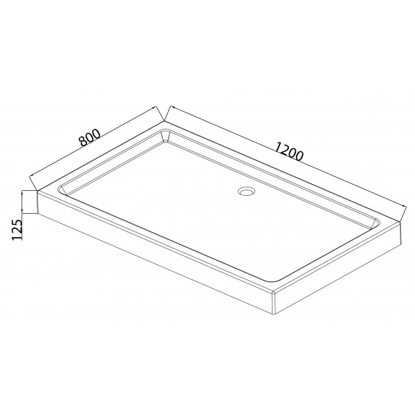 Душовий піддон з сифоном Mixxus HARD ST01-120x80x13 діаметр зливу 52 мм (MI6919)