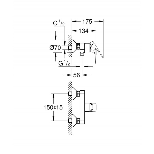 Змішувач для душу Grohe BauLoop New (23634001)