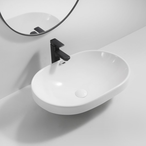 Раковина врізна на стільницю Mixxus Premium ELLIPSE-1601 600х400х190mm з переливом (MP6569)