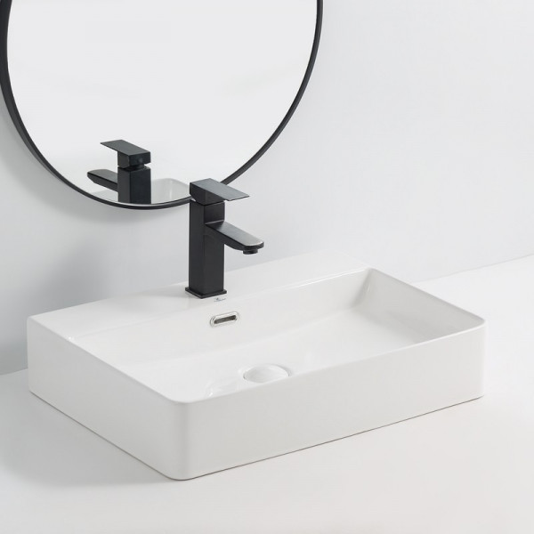 Раковина підвісна-накладна Mixxus Premium QUADRO-0204 600x420x130mm (отвір під змішувач, перелив) (MP6719)