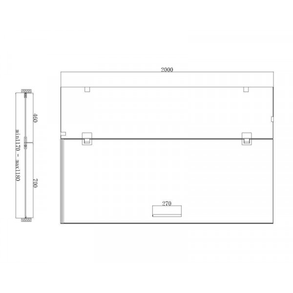 Двері в нішу Koer SR SD04-120x200-TR-07 прозоре скло Easy Clean 10мм, графіт (KR5388)