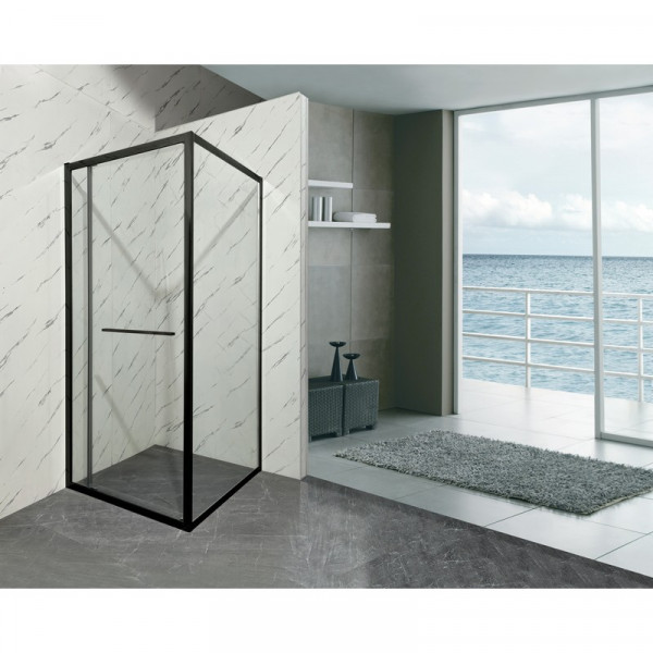 Душова кабіна без піддону Mixxus Premium Quadro SC01-90x90x195-TR Black прозоре скло 6мм (MI8292)