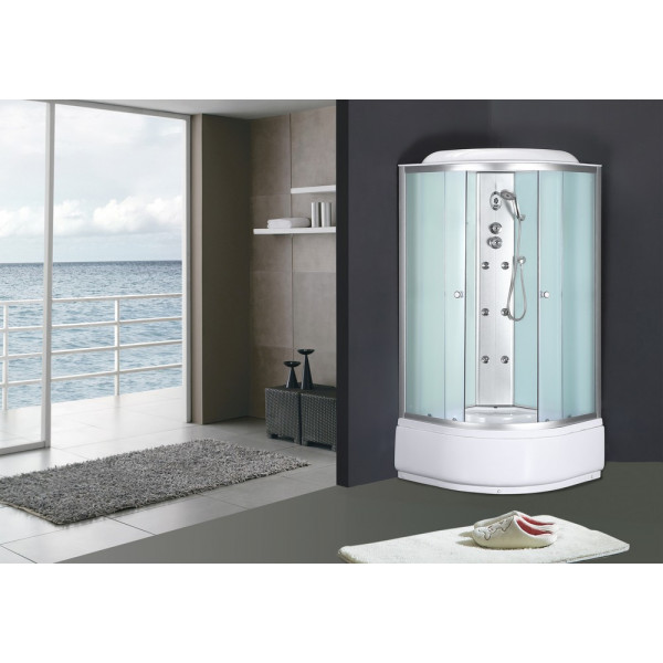 Бокс душовий з гідромасажем Mixxus STRONG SBH01-90x90x215-FB SATIN з високим піддоном (MI6888)