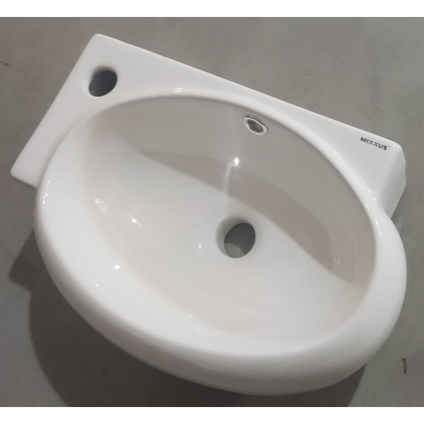 Раковина підвісна Mixxus Premium DIVERSE-1201-R 400х215х140mm з отвором під змішувач та переливом (MP6506)