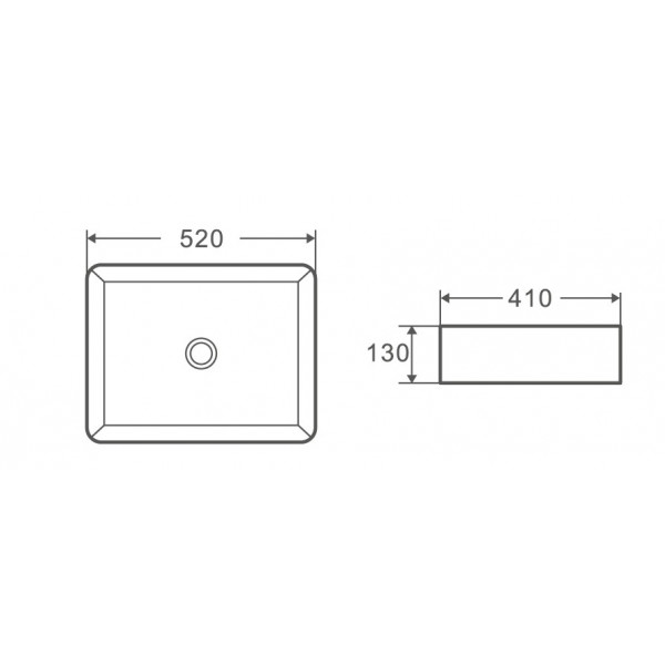 Умивальник накладний керамічний Mixxus Premium Quadro-0102 520x410x130mm (MP6488)