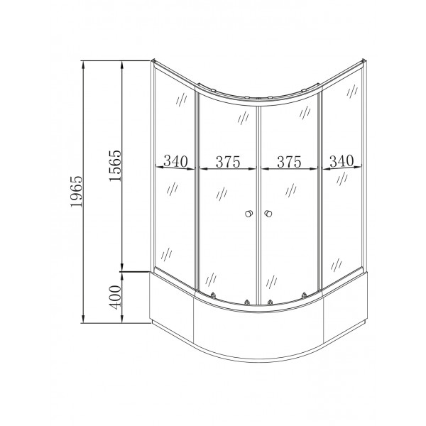Душова кабіна з високим піддоном Mixxus PLAIN SCT01-90x90x195-GR SATIN сіре тоноване скло 4мм (MI6895)
