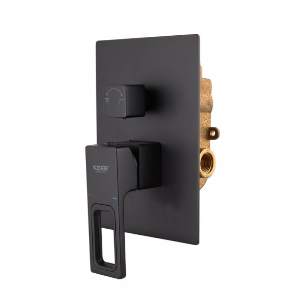 Вбудована душова система із змішувачем Koer KB-66009-05 (Колір чорний) (KR3509)