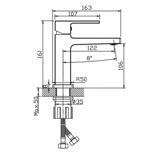 Змішувач для умивальника Haiba Kant 001 (HB9600)