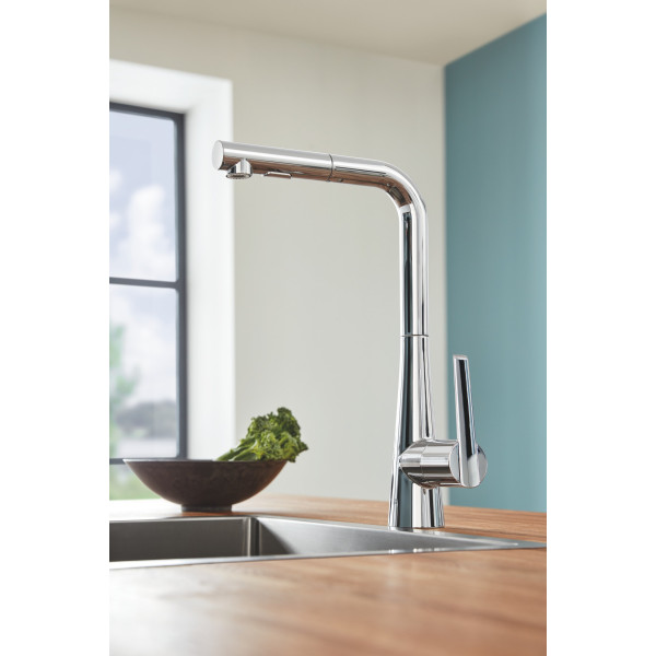 Змішувач для кухні з висувним виливом Grohe Zedra (32553002)