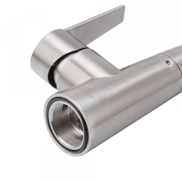 Кухонний змішувач з чорним силіконовим виливом Koer KI-70022-02 (з нерж. сталі) (KR4799)