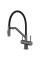 Змішувач для кухні KOER KI-72035-07 з нерж. сталі SUS304 з виходом для пит.води (Колір графіт+силік.вилив чорний) (KR5816)