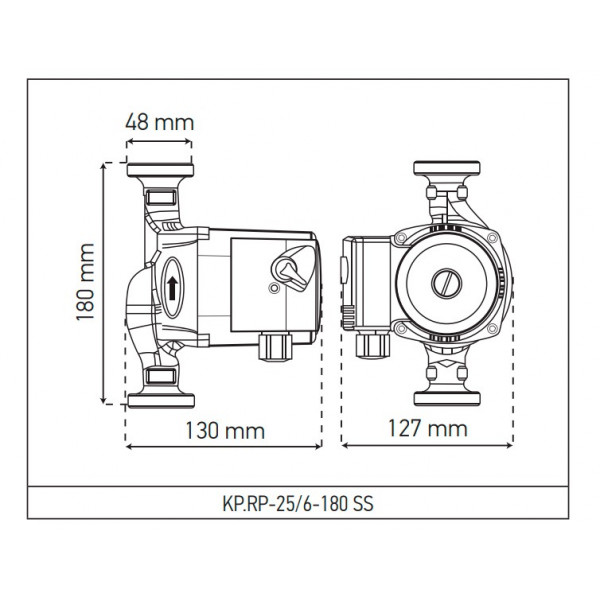 Рециркуляційний насос Koer KP.RP-25/6-180 SS (з гайками) (KP2795)