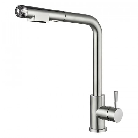 Змішувач для кухні з висувним виливом Mixxus LUX-021 PULL з нерж. сталі SUS304 (MI8229)