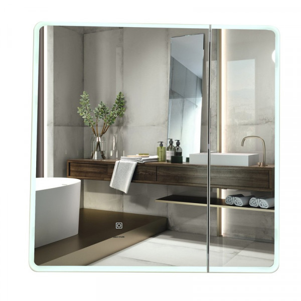 Дзеркальна шафка Mixxus Premium Olivary CM01-70x70x13 з LED Touch, димером, регулятором яскравості (MI8295)