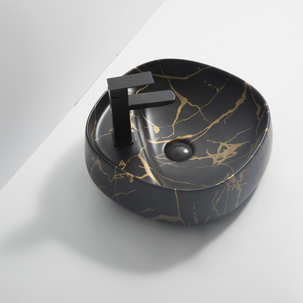 Раковина накладна MIXXUS PREMIUM WAVE-0201 MARBLE 430х430х150mm з отвором під змішувач (MP6536)