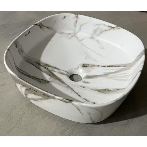 Раковина накладна Mixxus Premium DIVERSE-0104 MARBLE 370х370х135mm (MP6537)