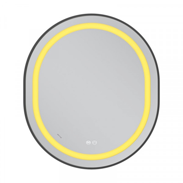 Дзеркало Mixxus Premium ELLIPSE MV05-80x70-Reverse BLACK з Led Touch, Anti-fog, димером (3-6,5kK) (MP6646)