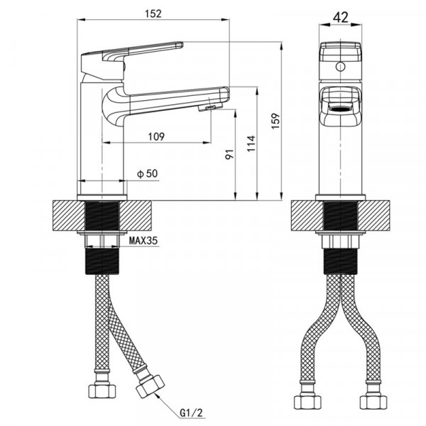 Змішувач для умивальника Mixxus Premium Matis 001 (NUT) (MI8261)
