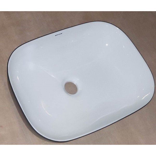 Раковина накладна Mixxus Premium DIVERSE-0112 WHITE-BLACK 455х325х135mm (MP6542)
