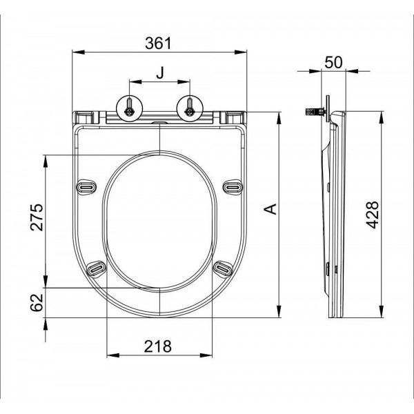 Сидіння-кришка для унітазу Mixxus Premium SEAT COVER ELLIPSE-WAVE-2001 з мікроліфтом 428х361х50mm (MP6610)
