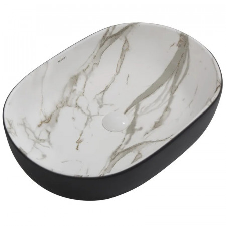 Раковина накладна MIXXUS PREMIUM ELLIPSE-0105 MARBLE-BLACK 600х400х150mm (MP6565)