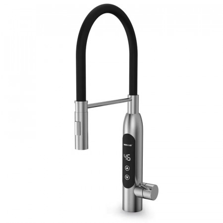 Водонагрівач 3,4 kW проточний, нержавіюча сталь, з індикатором температури, рефлекторний вилив, на мийку MIXXUS Electra 570-EF (вилив чорний) (MI6641)