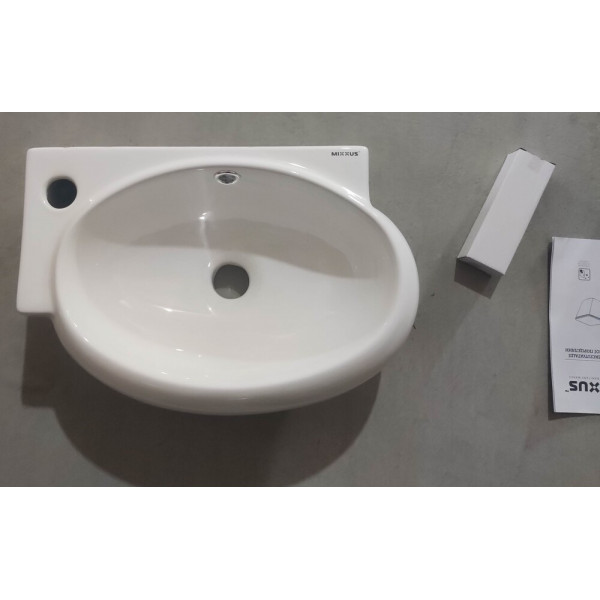 Раковина підвісна Mixxus Premium DIVERSE-1201-R 400х215х140mm з отвором під змішувач та переливом (MP6506)