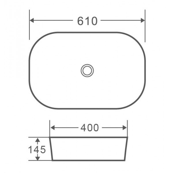 Умивальник накладний керамічний Mixxus Premium Diverse-0102 610x400x145mm (MP6486)