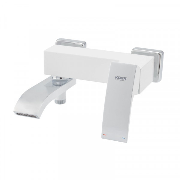 Змішувач для ванни Koer KB-41007-04 з коротким виливом (Колір хром+білий) (KR5157)