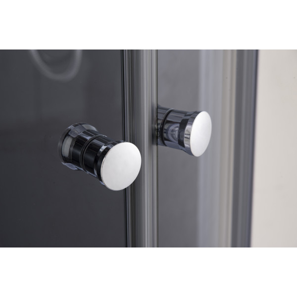 Душова кабіна з низьким піддоном Mixxus PLAIN SCT02-90x90x195-TR GRAPHITE прозоре скло 4мм (MI6901)